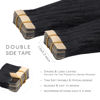 Picture of WENNALIFE Tape in Hair Extensions Human Hair, 20pcs 50g 18 inch Jet Black Remy Hair Extensions Straight Human Hair Tape in Extensions Skin Weft Tape Extensions Human Hair