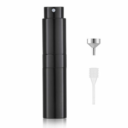 Picture of LISAPACK 8ML Atomizer Perfume Spray Bottle for Travel, Empty Refillable Cologne Dispenser, Portable Sprayer for Men and Women (Gloss Black)