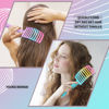 Picture of 2 Pack Detangling Brush Getting Knots Out without Pain Adds Shine and Makes Hair Smooth,Detangler Boar Bristle Hair Brush for Adult & Kids Wet or Dry Hair(Green&Pink)
