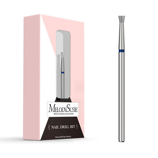 Picture of MelodySusie 6.7mm Inverted Tapered Cuticle Clean Nail Drill Bit 3/32'', Professional Safety Carbide Diamond Under Nail Cleaner for Cuticle Dead Skin Nail Prepare, Beginners Bits, Series Bit-S, Medium