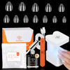Picture of modelones Gel X Nail Kit, Extra Short Almond Gel x Nail Tips, 9-in-One Nail Glue & Portable U V Nail Lamp, 216Pcs 12Sizes Acrylic False Nails Tip Press On Nail Extension DIY Nails Art Gift for Women