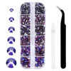 Picture of 3792 Pcs Magma Flatback Rhinestones Set for Nail, Art, Crafts, Makeup, Tumblers Glitter Round with Tweezers and Picking Pen(SS6~SS20)
