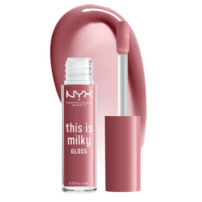 Picture of NYX PROFESSIONAL MAKEUP This Is Milky Gloss, Vegan Lip Gloss, 12 Hour Hydration - Cherry Skimmed (Dusty Pink Mauve)