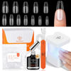 Picture of modelones Gel X Nail Kit, Gel x Nail Tips Medium Coffin Shape, 9-in-One Nail Glue & Portable U V Nail Lamp, 216Pcs 12Sizes Press On Acrylic False Nails Tip Nail Extension DIY Nails Art Gift for Women