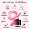 Picture of modelones Gel X Nail Kit, Short Square Gel x Nail Tips 9-in-One Nail Glue & Portable U V Nail Lamp, 216Pcs 12Sizes Press On Acrylic False Nails Tip DIY Nails Art Nail Extension Gift for Women