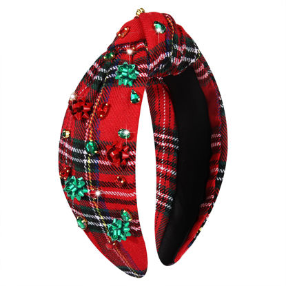 Picture of MOLOCH Christmas Headband for Women Christmas Tree Bow Snowflake Knotted Headband Jeweled Crystal Xmas Headband Christmas Decorations Gifts