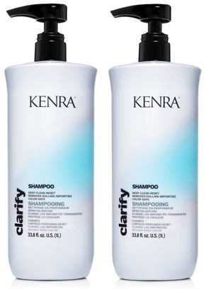 Picture of Kenra Clarify Shampoo | Deep Cleansing | Color-Safe | Removes Dulling Deposits & Product Build Up | Brightens Highlighted, Bleached, or Gray Hair | Adds Shine | All Hair Types | 33.8 fl. oz. (2-Pack)