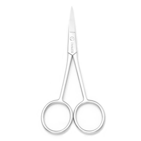 Picture of Motanar Multicolor Professional Grooming Scissors for Personal Care Facial Hair Removal and Ear Nose Eyebrow Trimming Stainless Steel Fine Straight Tip Scissors 3.9 Inch (Silver D)
