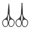 Picture of Motanar Multicolor Professional Grooming Scissors for Personal Care Facial Hair Removal and Ear Nose Eyebrow Trimming Stainless Steel Fine Straight Tip Scissors 3.9 Inch (Black Set D)