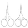 Picture of Motanar Multicolor Professional Grooming Scissors for Personal Care Facial Hair Removal and Ear Nose Eyebrow Trimming Stainless Steel Fine Straight Tip Scissors 3.9 Inch (Curved Silver Set)