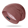 Picture of OLESILK 100% Mulberry Silk Bonnet for Sleeping Women, Silk Hair Wrap for Sleeping, Silk Sleep Bonnet for Women&Men, Real Silk, Not Satin, Reddish Brown