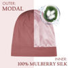 Picture of OLESILK 100% Mulberry Silk Bonnet for Sleeping Women, Silk Hair Wrap for Sleeping, Silk Sleep Bonnet for Women&Men, Real Silk, Not Satin, Reddish Brown