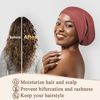 Picture of OLESILK 100% Mulberry Silk Bonnet for Sleeping Women, Silk Hair Wrap for Sleeping, Silk Sleep Bonnet for Women&Men, Real Silk, Not Satin, Reddish Brown