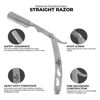 Picture of The Cut- Factory- Straight Razor with 100 Pack Platinum Treat Single Blade Razors for Men- Professional Barber Straight Edge Razor for Close Shaving 100 Percent Stainless Steel-Silver
