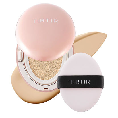 Picture of TIRTIR Mask Fit All Cover Pink Cushion Foundation | High coverage, Velvety Matte Finish, Lightweight, Flawless, Corrects Redness, Korean Cushion (#17W French Vanilla, Full Size, 0.63 Fl Oz)
