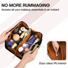 Picture of ALEXTINA Travel Makeup Bag,Large Capacity Vegan Leather Cosmetic Bags for Women,Waterproof Portable Pouch Open Flat Toiletry Bag Make up Organizer with Fixed Divider