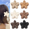Picture of Sisiaipu Hawaiian Plumeria Flower Claw Hair Clips - 6 Pcs Large for Thick Hair and Thin for Beach, Hair Accessories for Women and Girls - Khaki