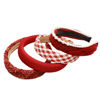 Picture of Fashion Headbands Set - 5pcs Red Wide Pearl Rhinestone Padded Hair Accessories for Women, Mothers Day, Valentine's Day, Christmas
