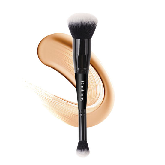 Picture of Makeup Brushes Daubigny Dualended Foundation Brush Concealer Brush Perfect for Any Look Premium Luxe Hair Rounded Taperd Flawless Brush Ideal for Liquid, Cream, Powder,Blending,