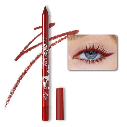 Picture of evpct 1Pcs Red Color Gel Glitter Eyeliner Pencils Set for Women Waterline Waterproof Smudge Proof lapiz de ojos delineador de ojos contra el agua Eye Liner Makeup, 10# Red