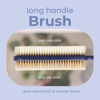 Picture of MainBasics Back Scrubber for Shower - Long Handle Dual-Sided Brush for Body Wash & Scrubbing with Exfoliating & Soft Bristles (Ultramarine, Plastic)