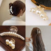 Picture of Mehayi 4 PCS Large Pearl Hair Claw Clips for Women Girls, Hair Barrette Clamps for Thick Thin Hair, Fashion Hair Accessories Headwear Styling Tools for Party Wedding