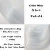 Picture of White Braiding Hair Pre stretched Glitter Tinsel Hair Kanekalon Prestretched Braiding Hair with Sparkle Tinsel Ez Braid Braiding Hair