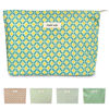 Picture of STARDW Flower Cosmetic Bags Makeup Bags for Women and Girls,Travel Makeup Bag Large Capacity Canvas Makeup Bag,Makeup Organizer Bag Zipper Pouch (Yellow Floral)