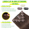 Picture of LORIEN Clip in Hair Extensions Real Human Hair, 24 Inch 120g, 4 Dark Brown, Clip in 100% Brazilian Remy Human Hair Extensions 8pcs Per Set with 18 Clips Double Weft