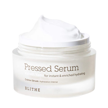 Picture of BLITHE Pressed Serum 68.79% Wild Yam Moisturizing Serum with Cream Texture for Women, Vegan Mucin Safe for Sensitive Skin, Korean Skincare 1.68 Fl Oz