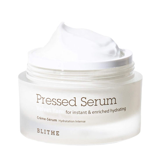 Picture of BLITHE Pressed Serum 68.79% Wild Yam Moisturizing Serum with Cream Texture for Women, Vegan Mucin Safe for Sensitive Skin, Korean Skincare 1.68 Fl Oz