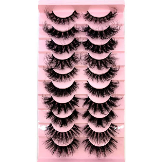 Picture of HBZGTLAD Soft Mink Eyelashes 3D Curl Winged End Eye Elongated Fake Lashes Thick Handmade Natural False Eyelash Messy Cross Lash Wholesale (MX-3)