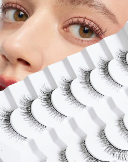 Picture of Natural Lashes Short Lashes Wispy Lashes Natural Look Natural Eyelashes Wispy False Eyelashes Small Lashes 11mm K41