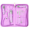 Picture of Tumkun Nail Kit, Manicure Kit, Nail Care Kit For Women, Manicure Pedicure Set, Nail Clippers Toenail Clippers Kit, Professional Manicure Kit Pedicure Kit, purple Travel Case, Set of 12.