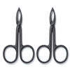 Picture of Motanar 2 Pieces Tweezers Scissor Handle Straight Tip Scissor Shaped Eyebrows Tweezers for Hair Plucker Remover Facial Hair Eyebrows Care (Black)