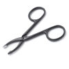 Picture of Motanar 2 Pieces Tweezers Scissor Handle Straight Tip Scissor Shaped Eyebrows Tweezers for Hair Plucker Remover Facial Hair Eyebrows Care (Black)