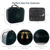 Picture of MOMIRA Travel Makeup Bag With LED Mirror,Train Case with Light up Mirror, Portable Makeup Artist Organizer Bag with Adjustable Dividers, Makeup Brush Holder Storage（Zebra Green）