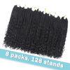 Picture of Goddess Bohemian Box Braids Crochet Hair - 14 Inch Curly Ends, 8 Packs Synthetic Braiding Hair Extensions for Black Women (14 Inch, 1B)