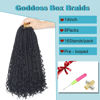 Picture of Goddess Bohemian Box Braids Crochet Hair - 14 Inch Curly Ends, 8 Packs Synthetic Braiding Hair Extensions for Black Women (14 Inch, 1B)