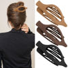 Picture of ATODEN Flat Hair Clips for Women Lay Flat Hair Claw Clips for Thin Thick Hair 3Pcs French Concord Hair Clips Large Hair Clips Matte Neutral Jaw Clips Hair Clamps Hair Accessories Brown Black