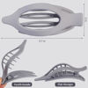 Picture of CHANDAT Flat Hair Clip 6 pcs Lay Down Claw Clips Hair Accessories for Women -Grey
