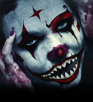 Picture of Halloween Realistic Temporary Costume Make Up Face Tattoo Kit Men or Women Adult - (Confused Clown) - 1 Kit