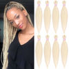 Picture of Blonde Braiding Hair Pre Stretched 20 Inch 8 Packs Braiding Hair Extensions for Crochet Box Braids Twists Locs Hair Itch Free Soft Yaki Texture Hot Water Setting (20inch,#613)