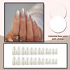 Picture of YOSOMK Medium Fake Nails Almond Press on Nails with Chrome Designs Glossy White Full Cover False Nails Stick on Acrylic Nails for Women and Girls