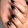 Picture of YOSOMK Fake Nails Medium Almond Press on Nails with Designs Ombre Black False Nails Glossy Glue on Acrylic Nails for Women and Girls