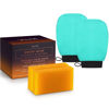 Picture of VALITIC 2 Pack Kojic Acid Vitamin C & Retinol Soap Bars for Dark Spot & A Pair of Turquoise Exfoliating Gloves for Body Scrubs