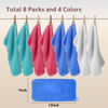 Picture of Nugilla Reusable Makeup Remover Cloths, 8 Packs Microfiber Cleaning Cloth Fast Drying Facial Washcloth, Ultra Soft Washing Towel for All Skin, 7 x 13 inch Green/Pink/Blue/White