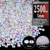 Picture of 2500pcs 5mm Resin Rhinestones Bulk, White AB Flatback Round Jelly Rhinestones Bedazzling Non Hotfix Crystal Gems Large Quantity Wholesale for DIY Crafts Clothes Bottles Tumblers Face Makeup Manicure