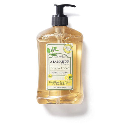 Picture of A LA MAISON French Liquid Hand Soap, Provence Lemon - Natural Hand Wash Made with Essential Oils - Biodegradable, Plant-Based, Vegan, Cruelty-Free, Alcohol & Paraben Free (16.9 oz, 1 Pack)