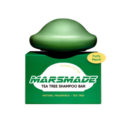 Picture of MARS MADE Tea Tree Shampoo Bar 2.0 - Hydrating & Moisturizing Natural Hair Soap Bar Shampoo for Excess Oil Build-Up & Scalp Nourishment - Bathing Soap Solid Shampoo for All Hair Types (120g, 4.23oz)